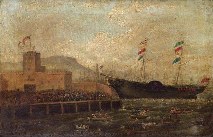 Launch of the Steamship Aurora from Belfast Harbour